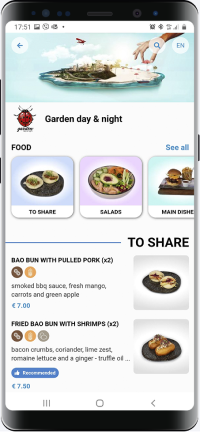 Mobile phone showing QuiQi menu
